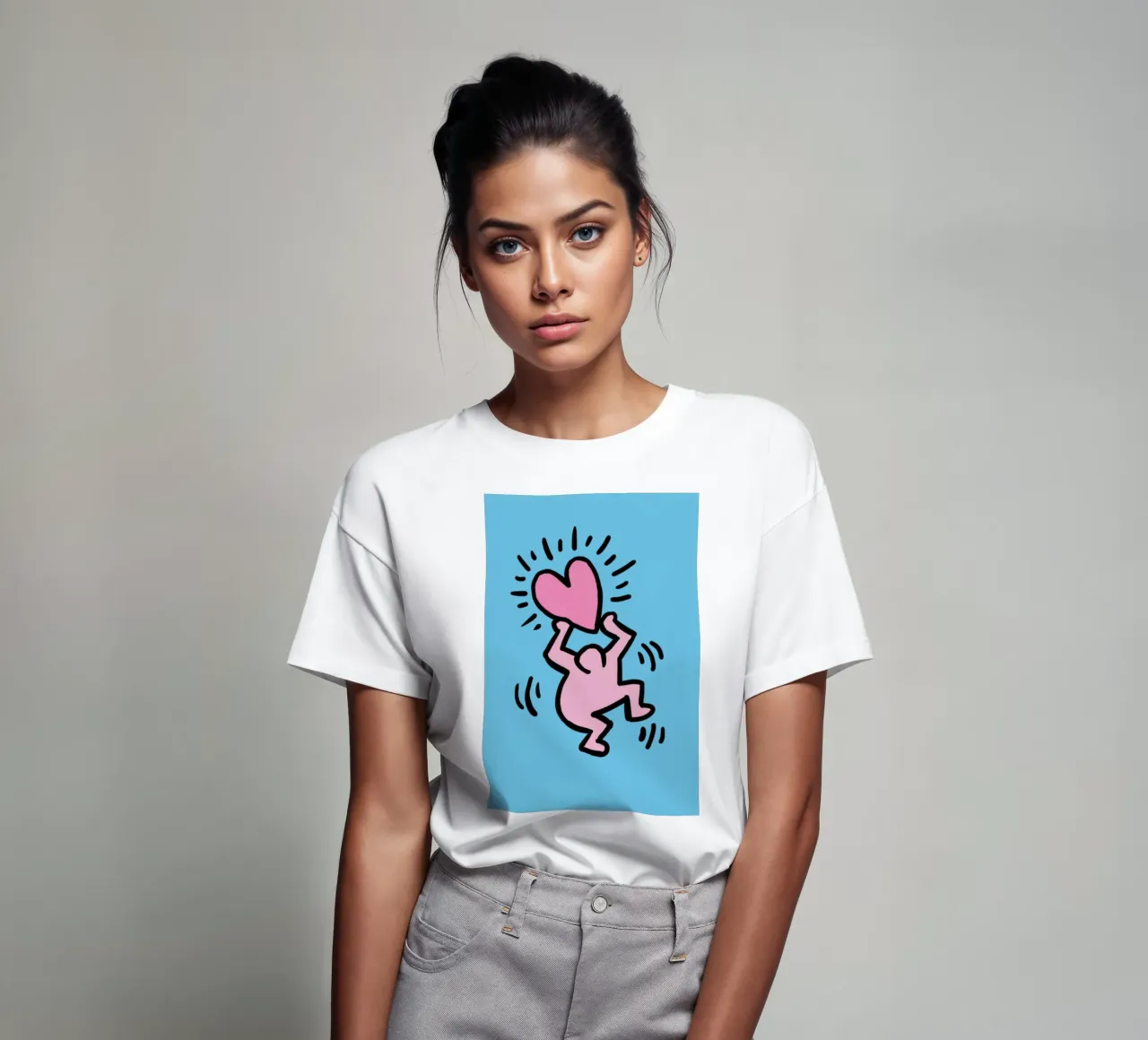 Un amore di popolo - Keith Haring t-shirt da SRI WEDARI GALLERY