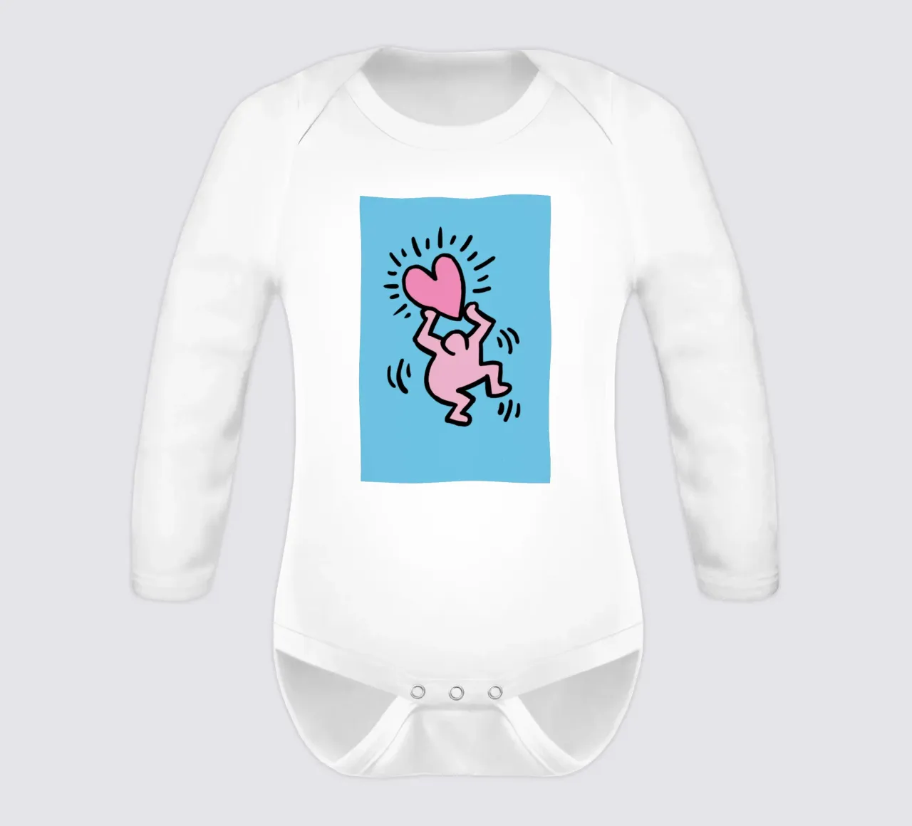 Un amore di popolo - Keith Haring body neonato maniche lunghe da SRI WEDARI GALLERY