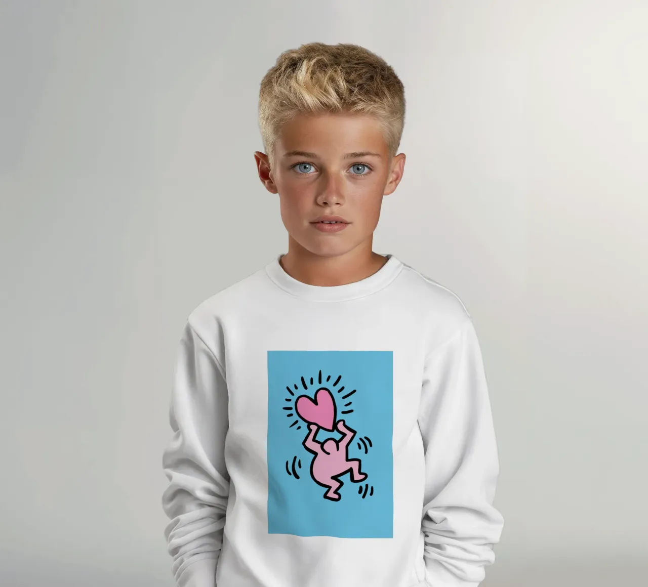 Un amore di popolo - Keith Haring felpa bambino da SRI WEDARI GALLERY