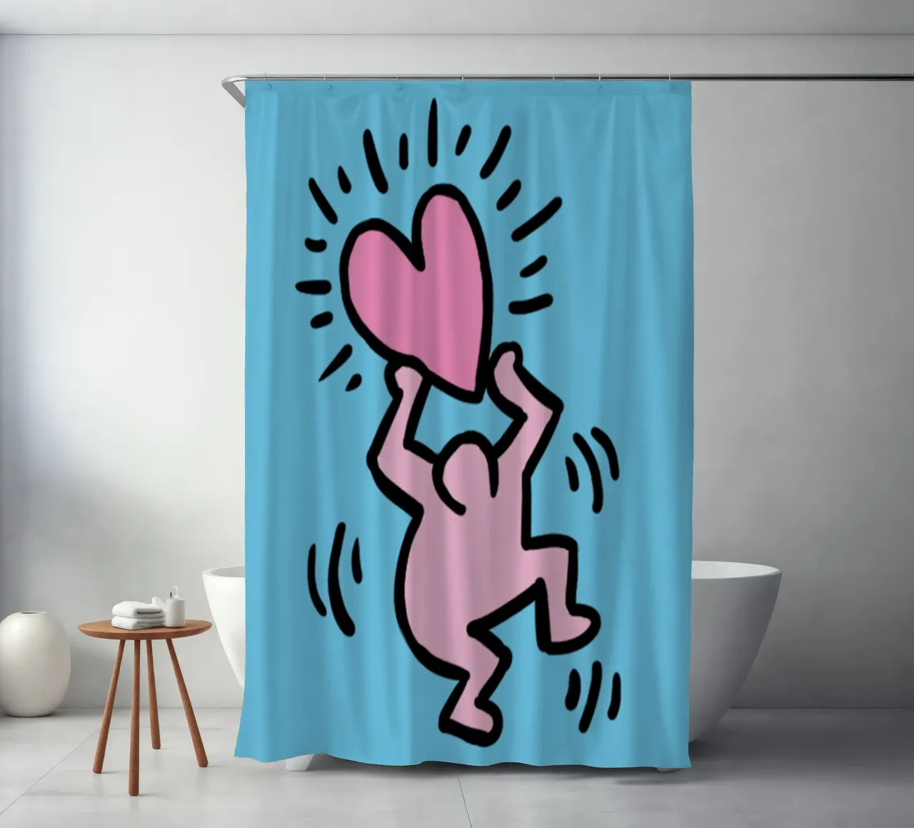 Un amore di popolo - Keith Haring tenda da doccia da SRI WEDARI GALLERY