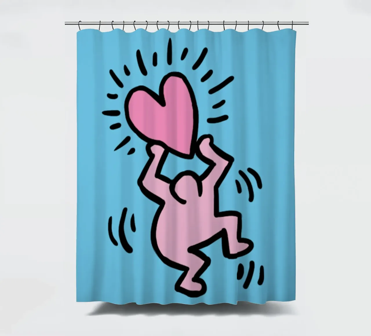 Un amore di popolo - Keith Haring tenda da doccia da SRI WEDARI GALLERY