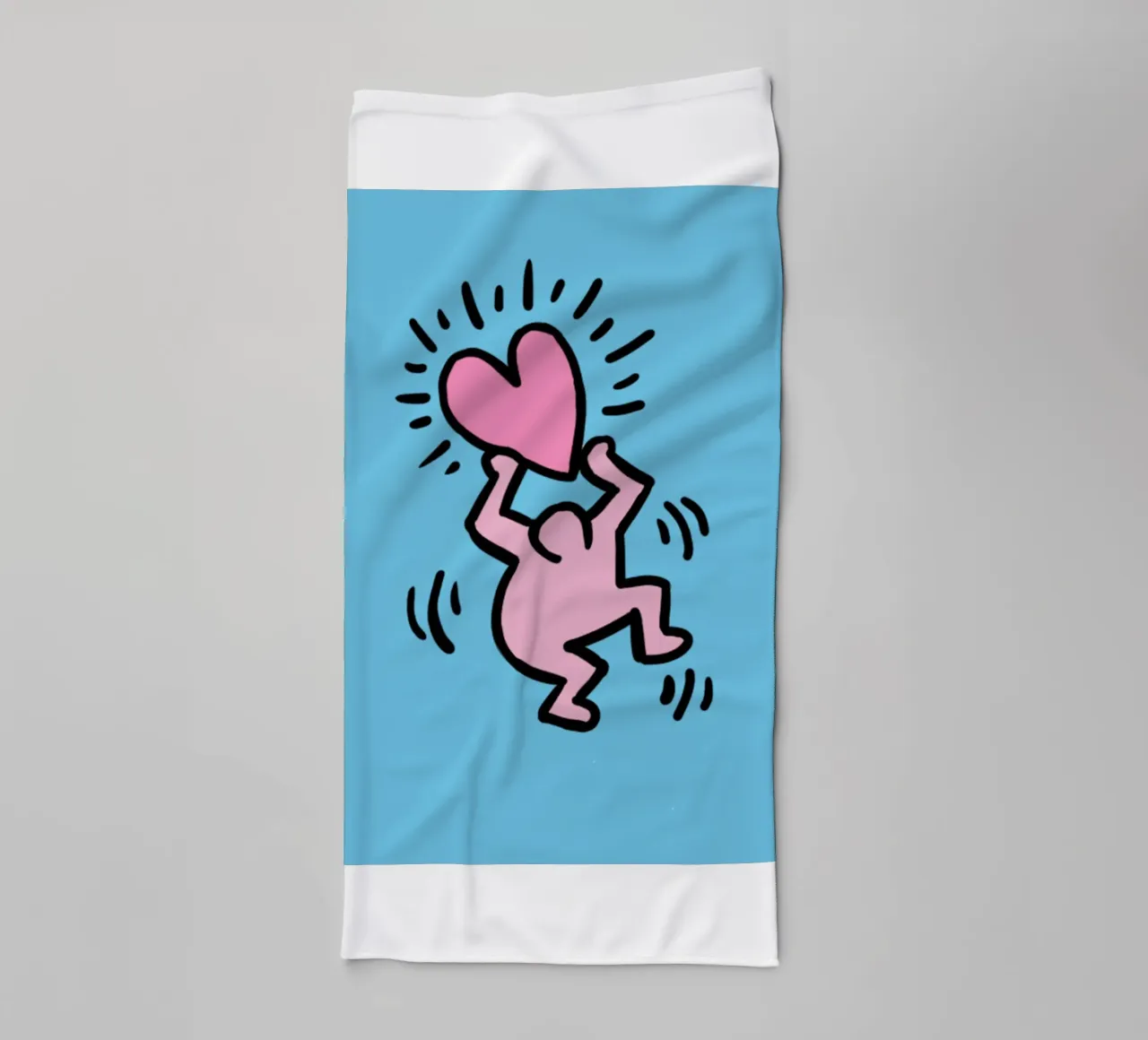 Un amore di popolo - Keith Haring asciugamano da bagno da SRI WEDARI GALLERY