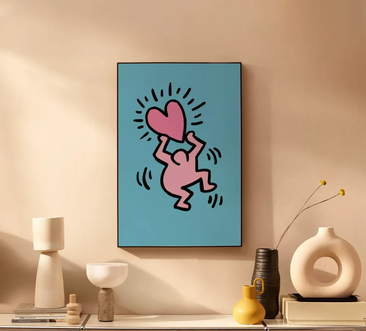 Un amore di popolo - Keith Haring alluminio dibond da SRI WEDARI GALLERY