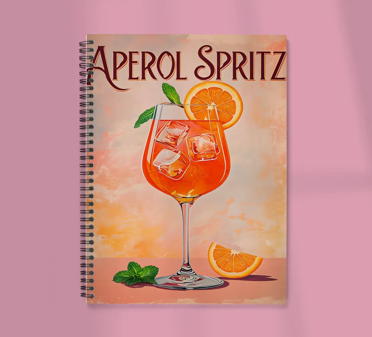 Illustrazione del cocktail Aperol Spritz diario ad anelli da 🥝 KIWI STORE