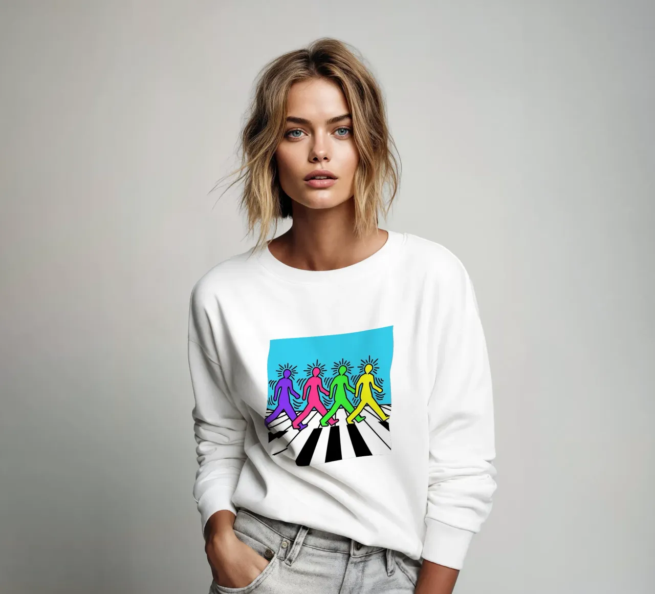 Keith Haring I Beatles Parodi felpa da SRI WEDARI GALLERY