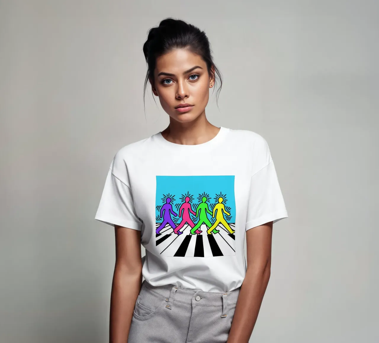 Keith Haring I Beatles Parodi t-shirt da SRI WEDARI GALLERY