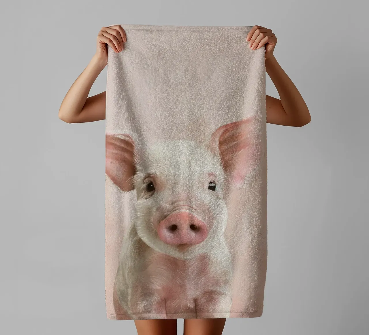 Nettes Ferkel gemütlich rosa Hintergrund Handtuch von DesignDoodle