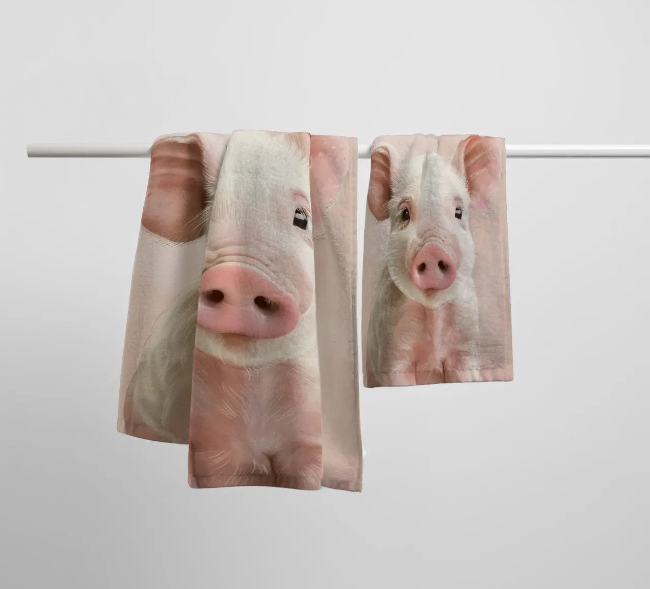 Nettes Ferkel gemütlich rosa Hintergrund Handtuch von DesignDoodle