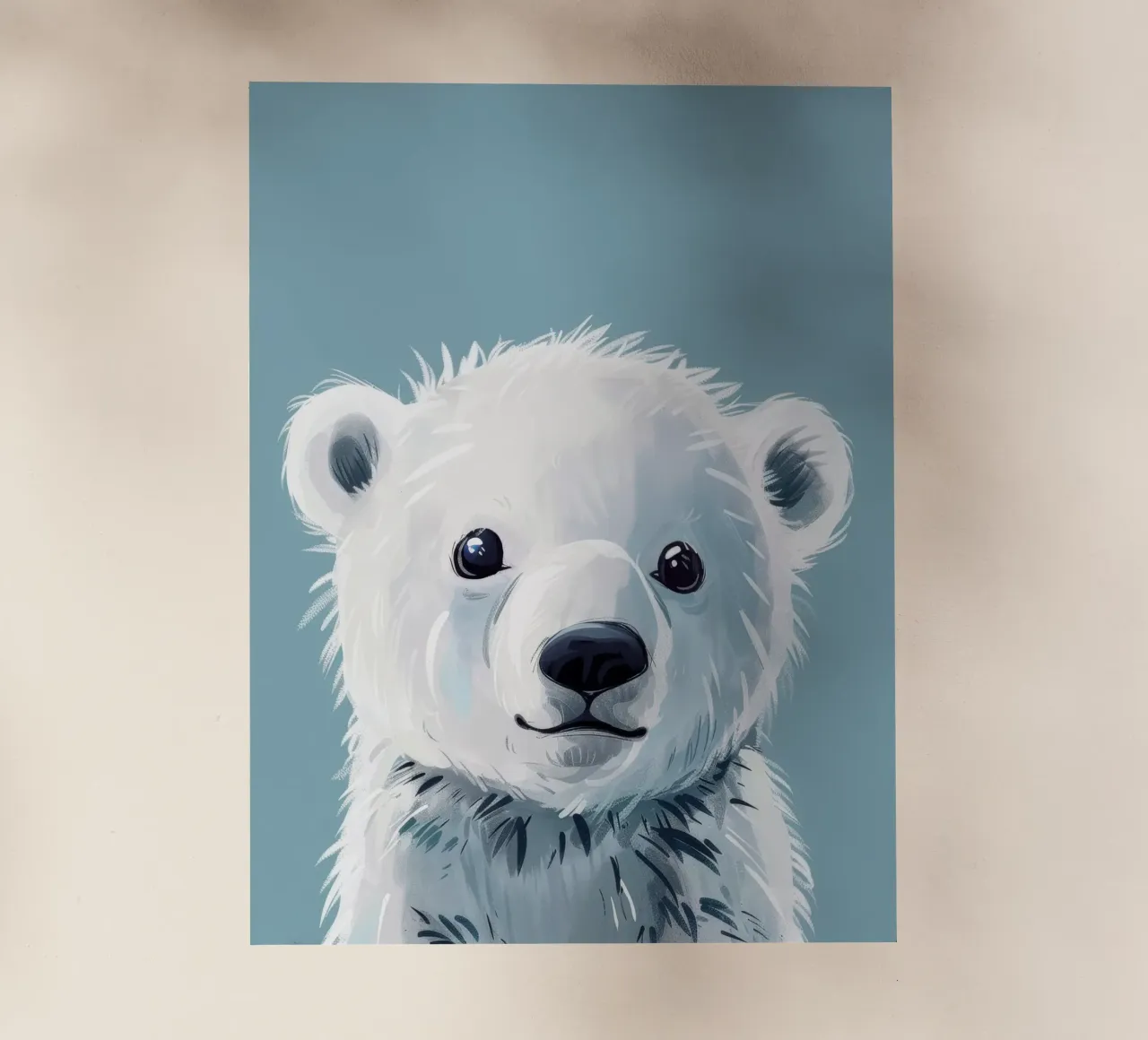 Carino cucciolo di orso polare con espressione giocosa e pelliccia soffice pellicola backlit da DesignDoodle