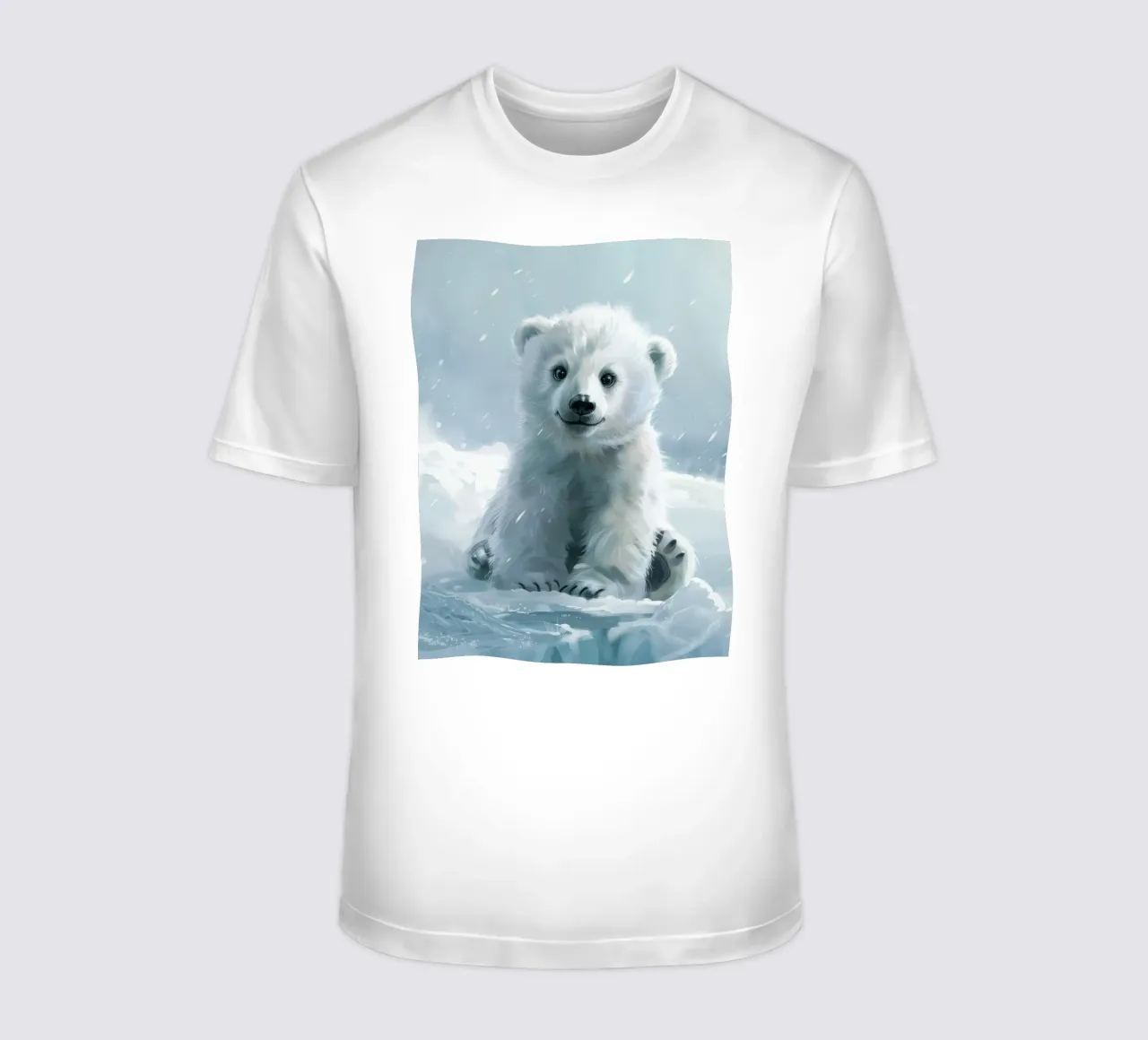 Un cucciolo di orso polare felice che gioca sul ghiaccio e sulla neve nell'Artico t-shirt da DesignDoodle