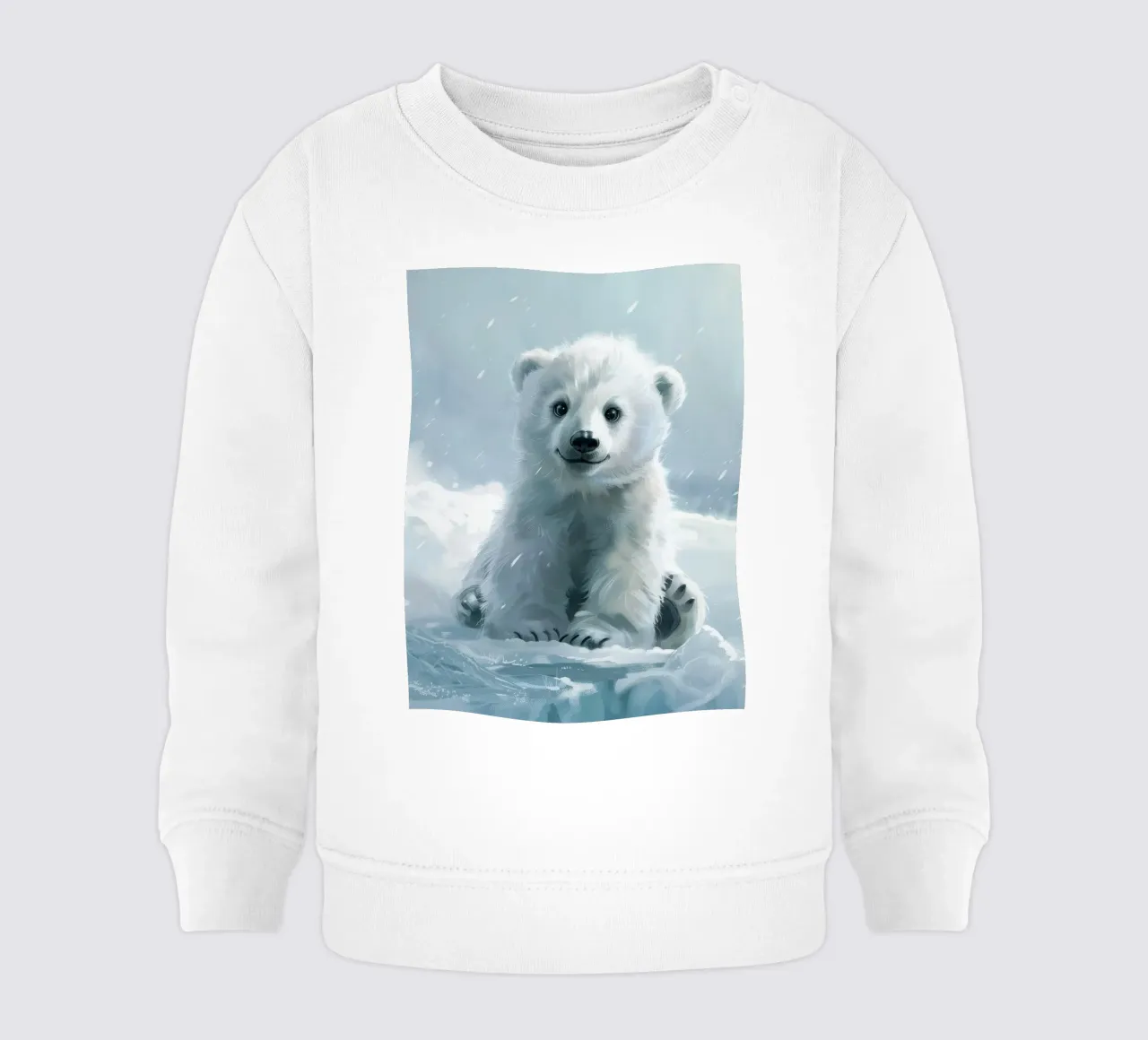 Un cucciolo di orso polare felice che gioca sul ghiaccio e sulla neve nell'Artico felpa neonato da DesignDoodle