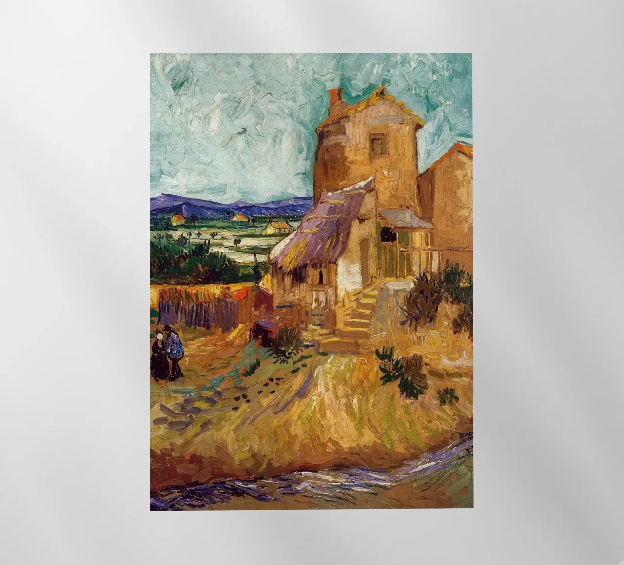 pittura ad olio con tetto di paglia pellicola backlit da cloud shop