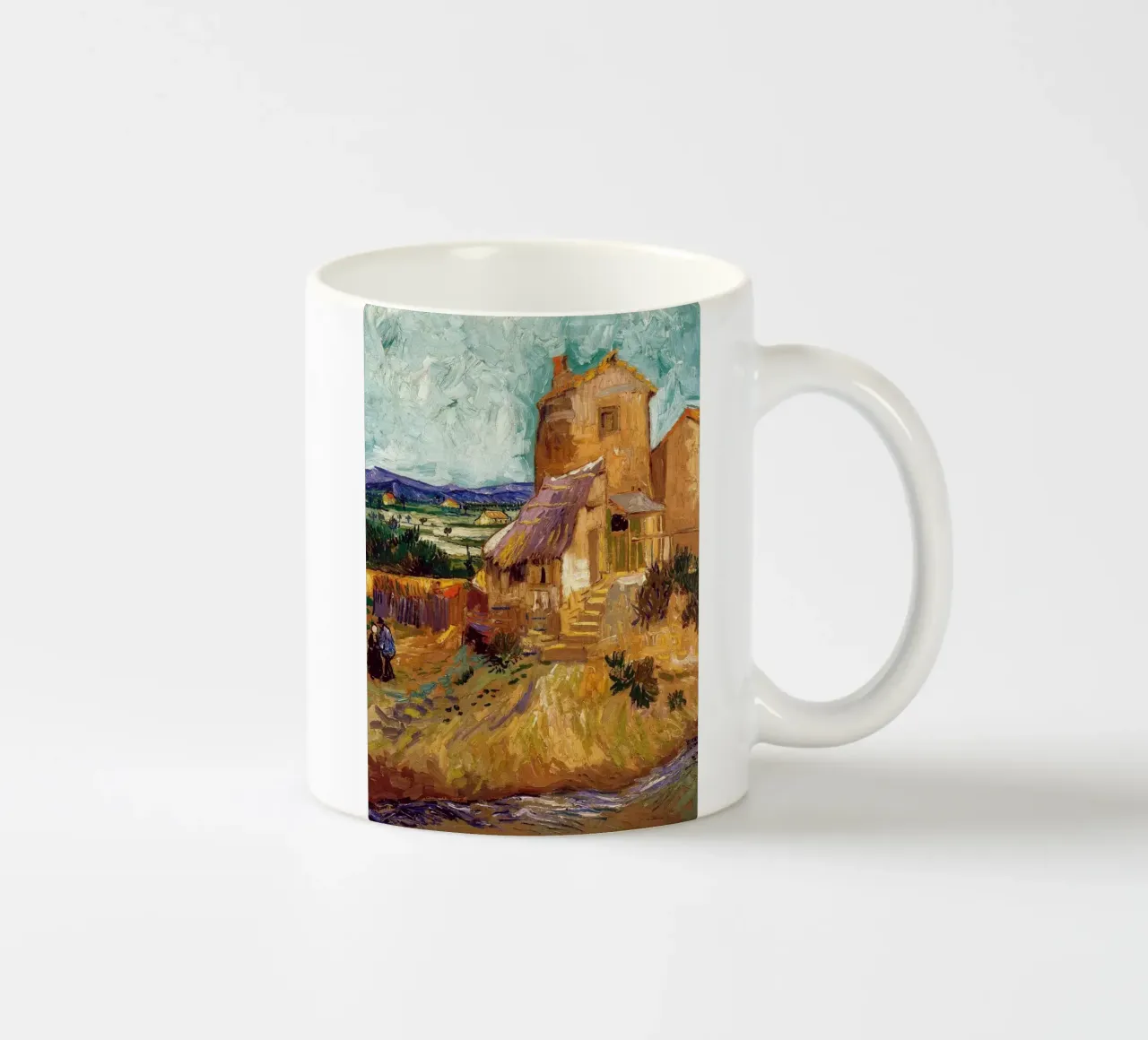 pittura ad olio con tetto di paglia tazza in ceramica da cloud shop