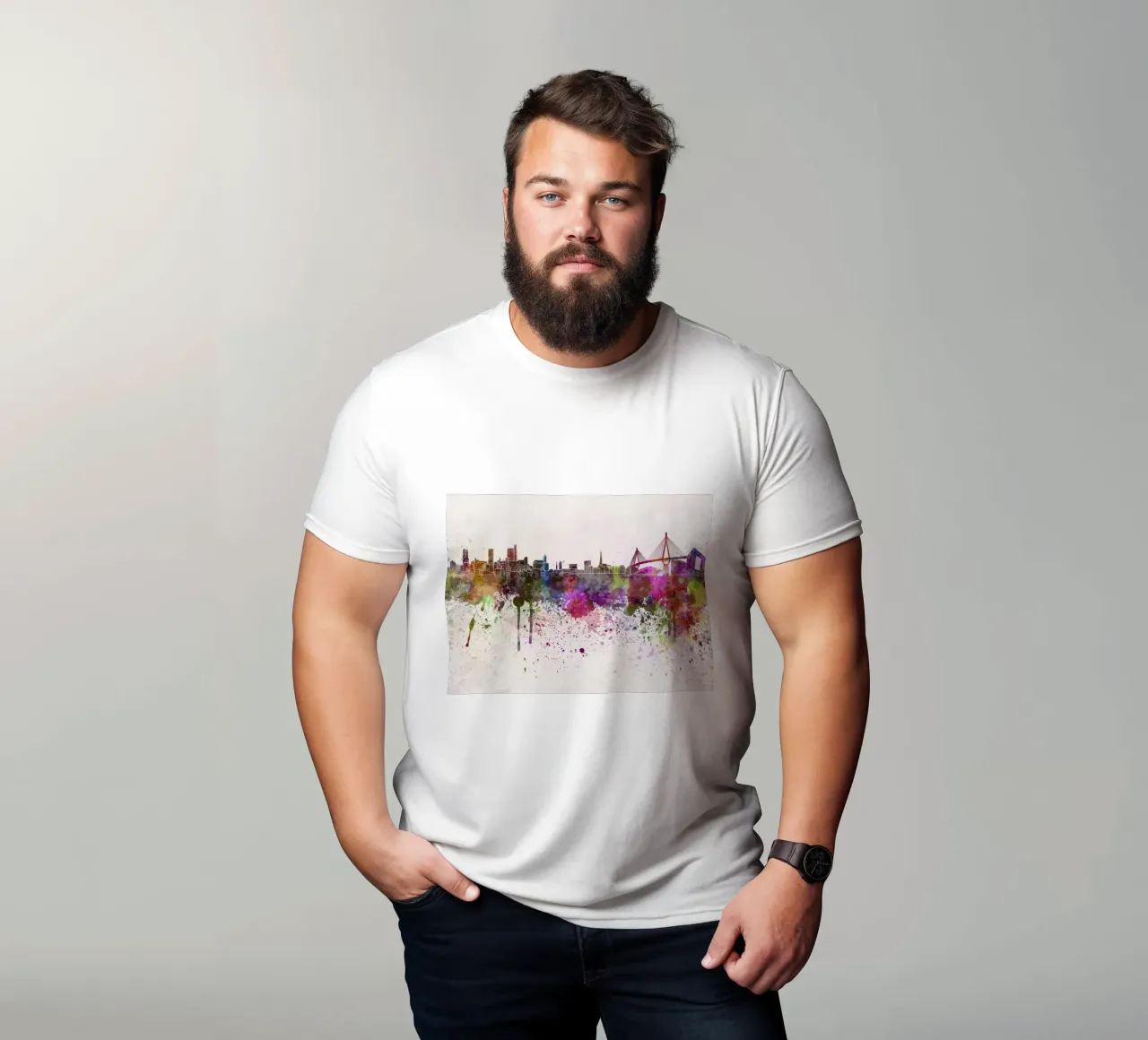 Lo skyline di Amburgo t-shirt da Point and Art
