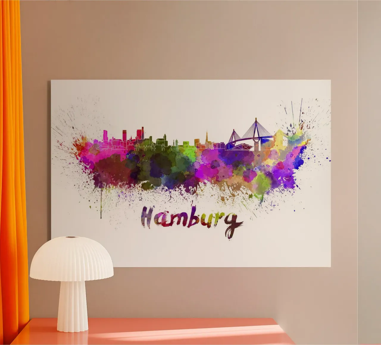 Lo skyline di Amburgo plexiglass da Point and Art