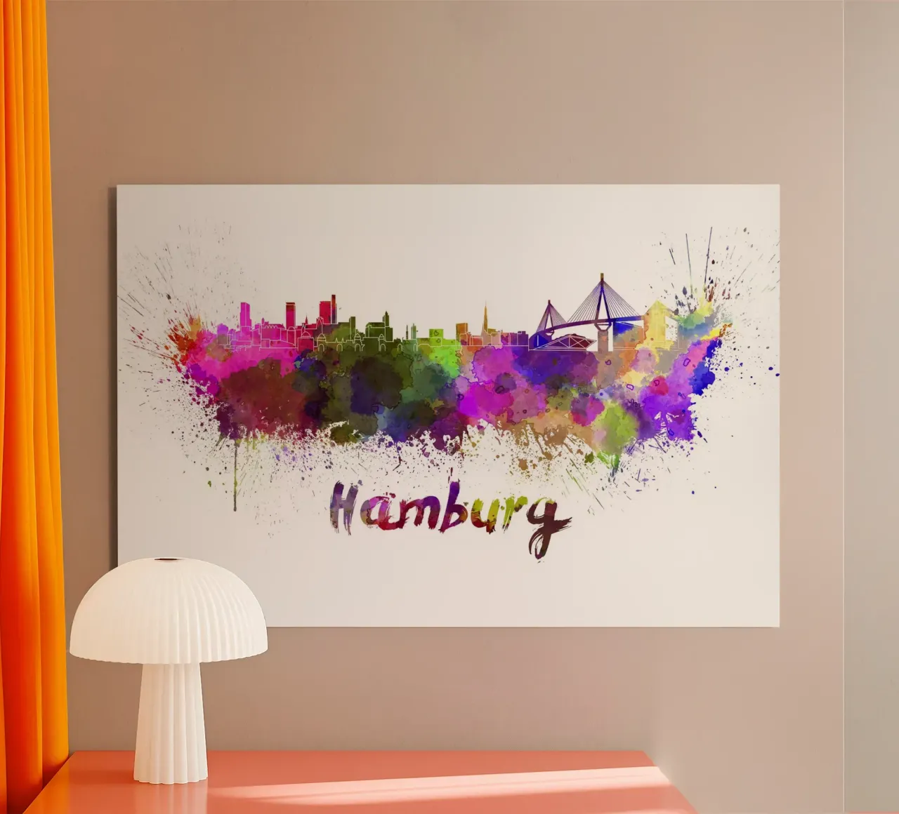 Lo skyline di Amburgo alluminio dibond da Point and Art
