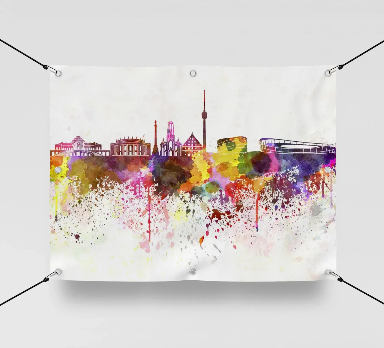 Lo skyline di Stoccarda telo in pvc da Point and Art