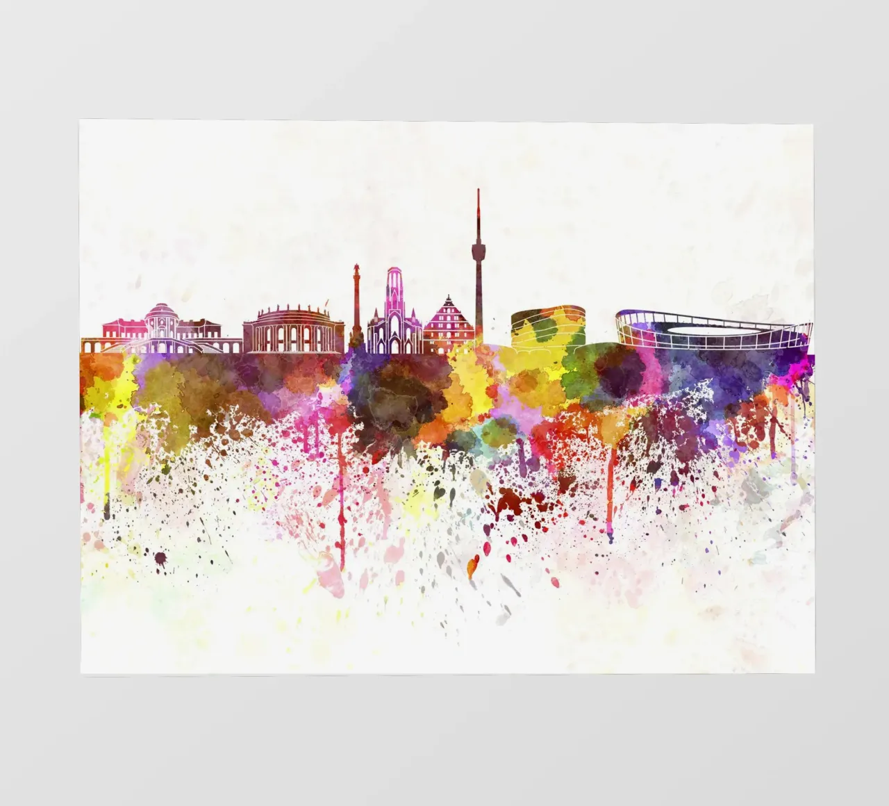 Lo skyline di Stoccarda telo in pvc da Point and Art