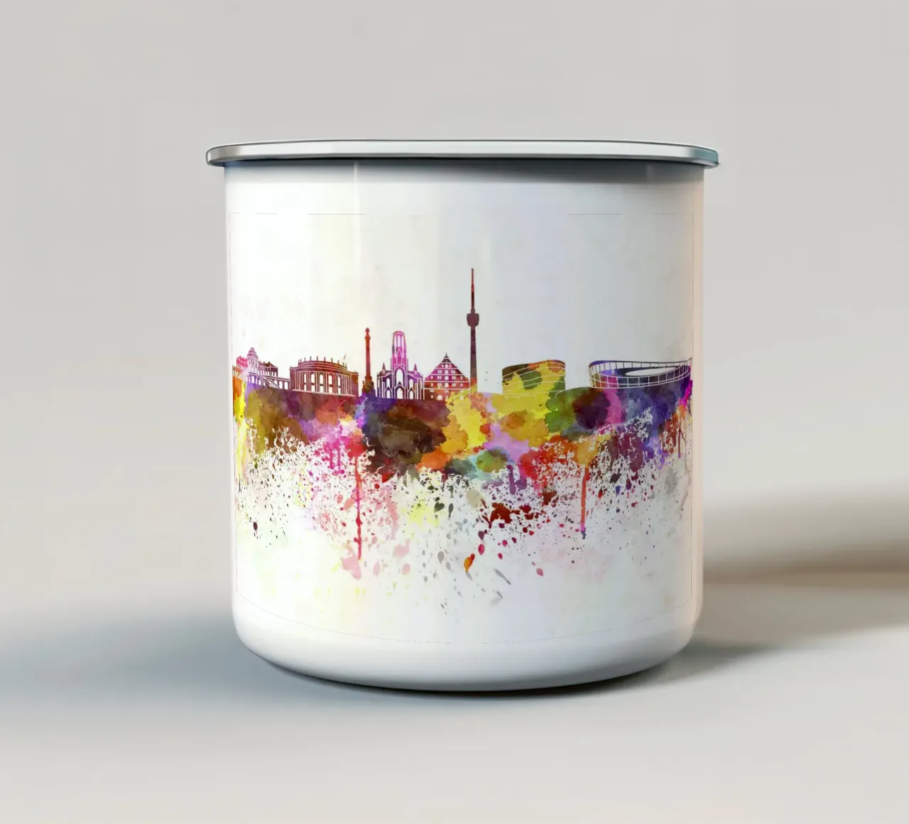 Lo skyline di Stoccarda tazza in smalto da Point and Art