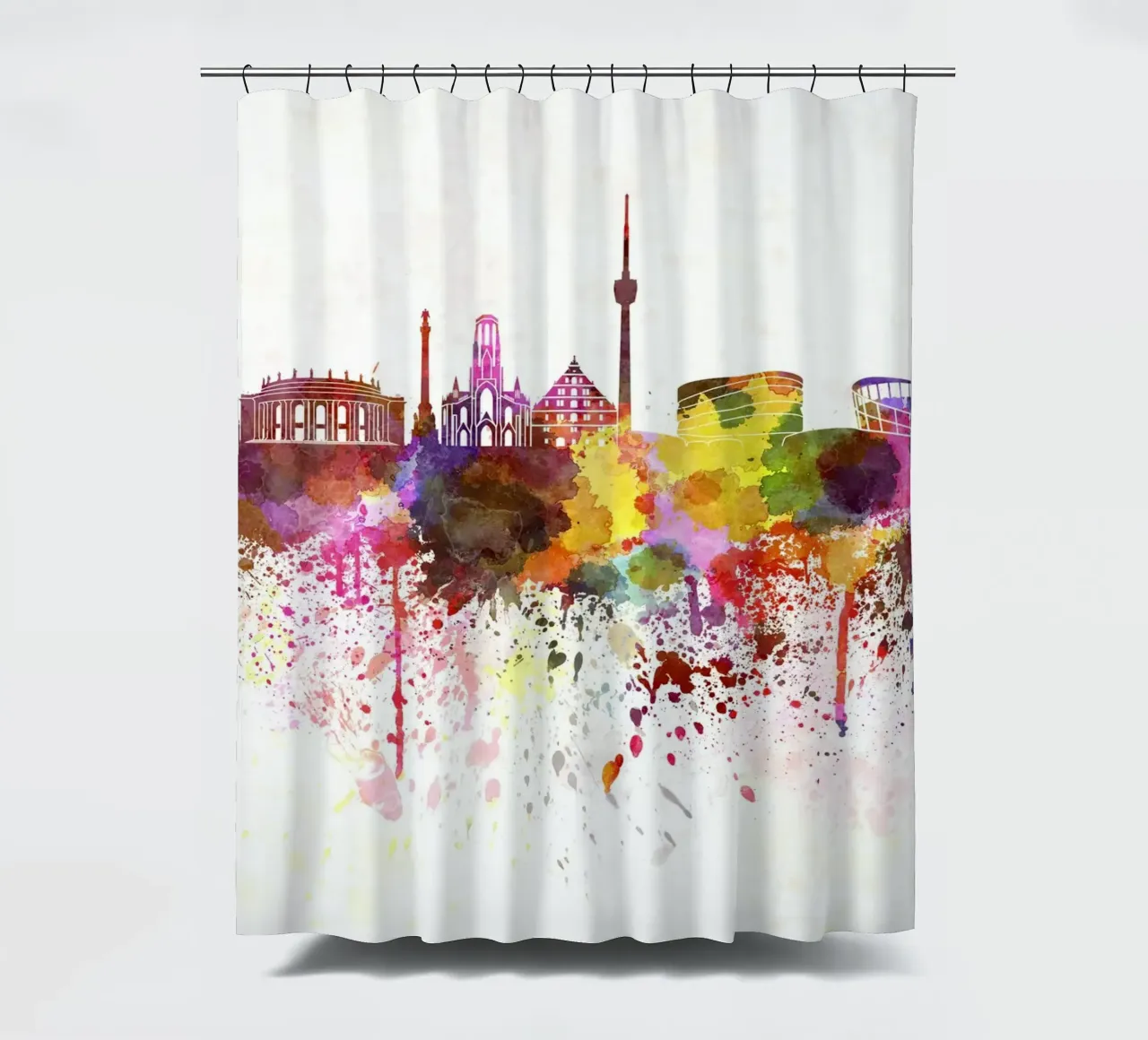 Stuttgarter Skyline Duschvorhang von 🎨 Point and Art