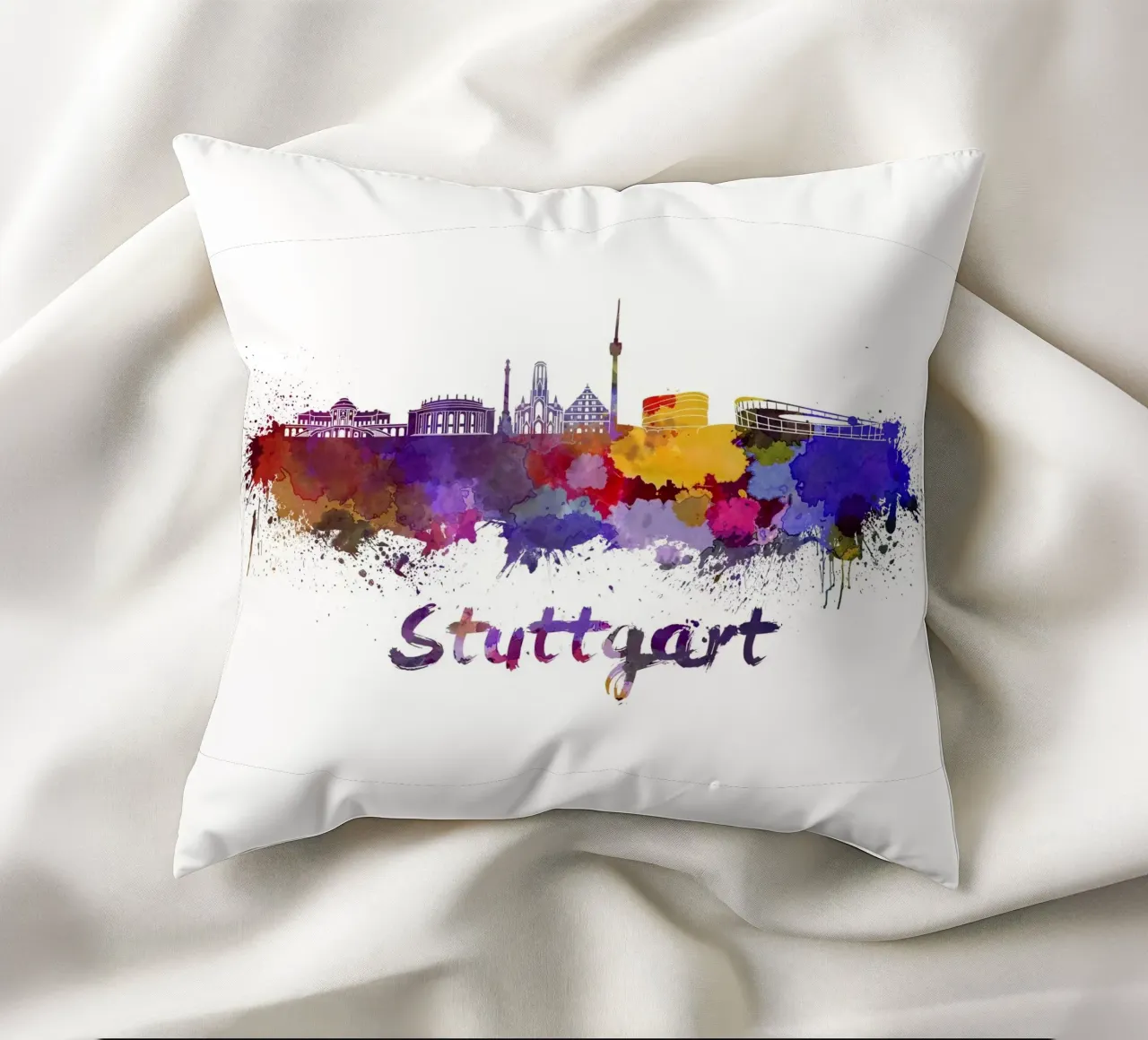 Lo skyline di Stoccarda cuscino da 🎨 Point and Art