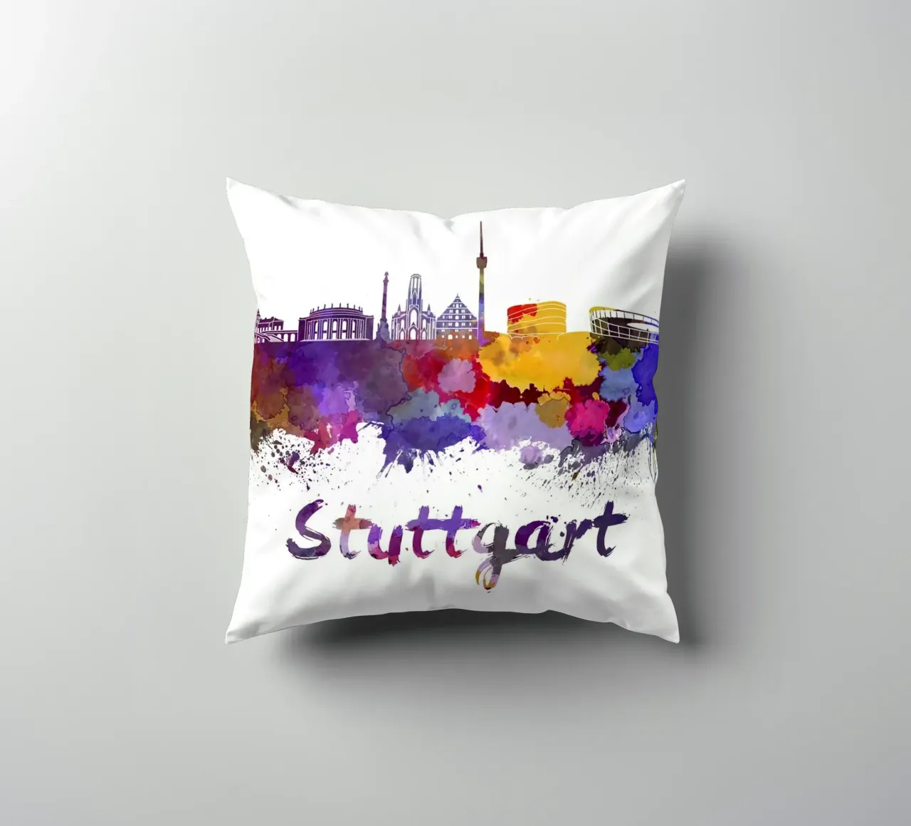 Lo skyline di Stoccarda cuscino da 🎨 Point and Art