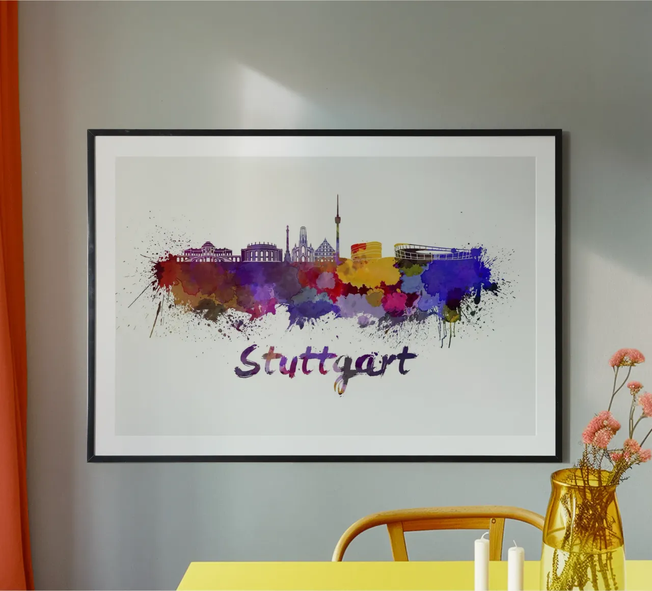 Lo skyline di Stoccarda carta hahnemühle da 🎨 Point and Art