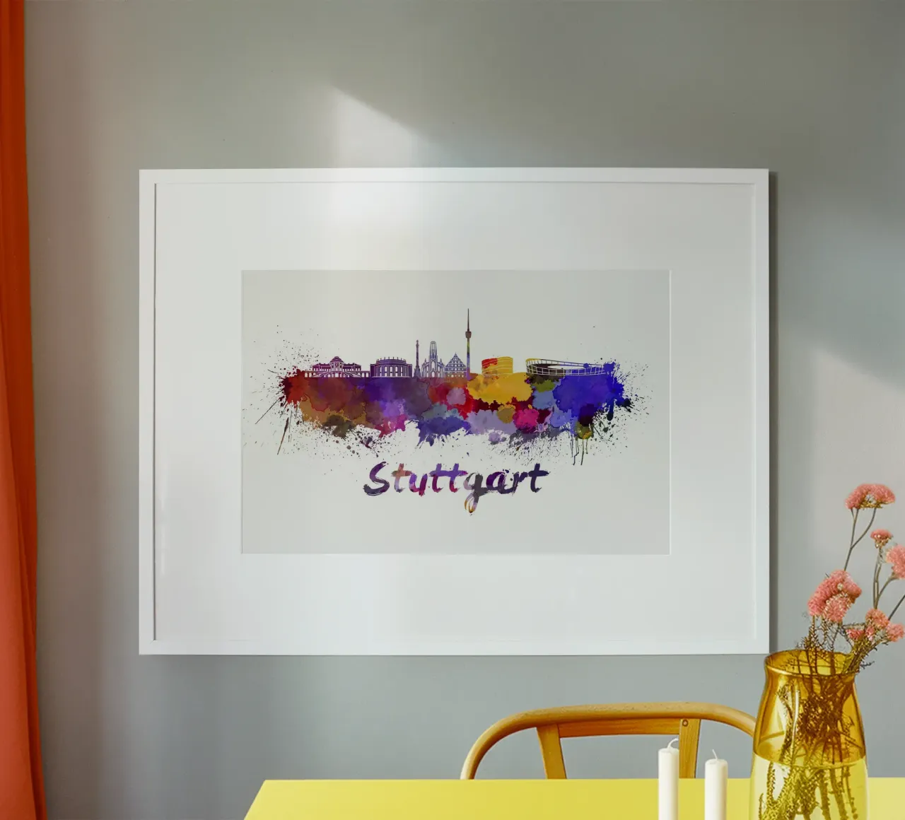 Lo skyline di Stoccarda carta hahnemühle da 🎨 Point and Art