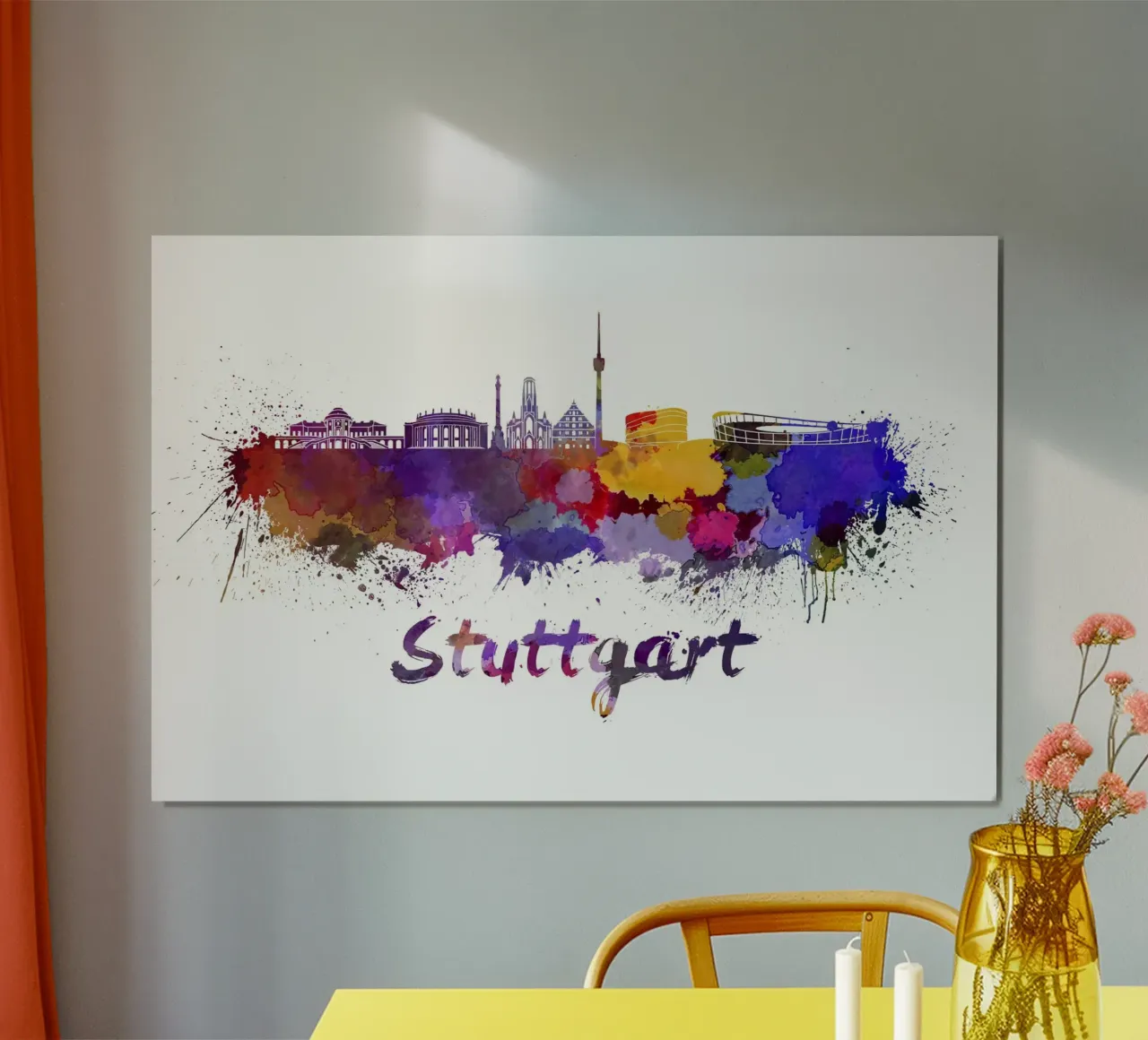 Lo skyline di Stoccarda carta hahnemühle da 🎨 Point and Art