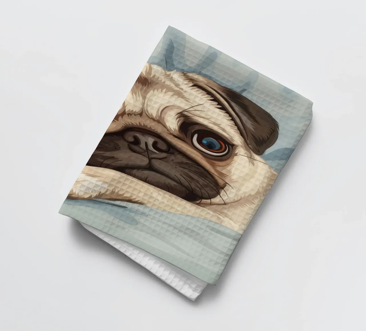 Mignon carlin se reposant sur un tissu doux avec une expression pensive torchon de DesignDoodle