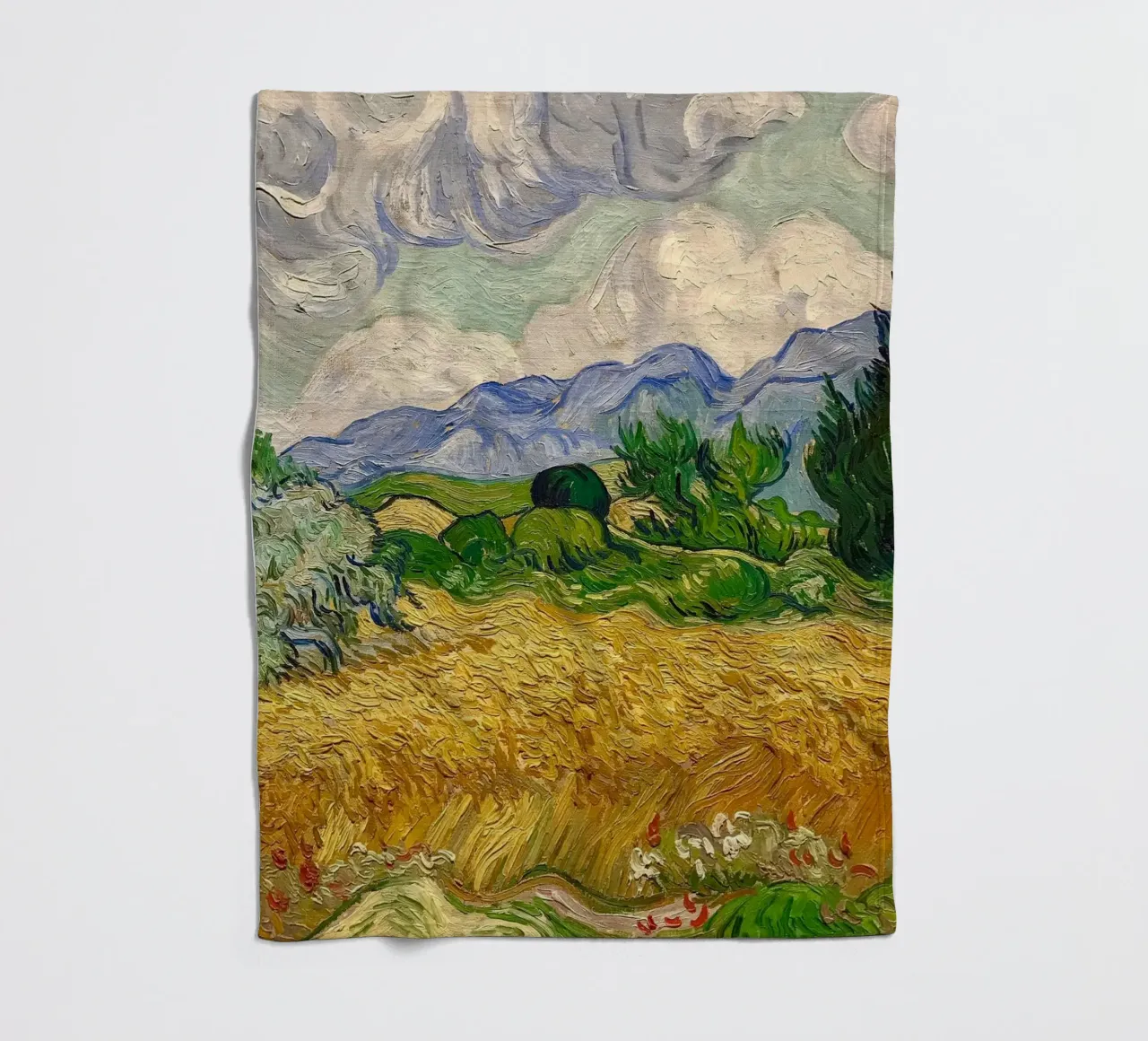 paesaggio nuvoloso colline ondulate coperta in pile da cloud shop