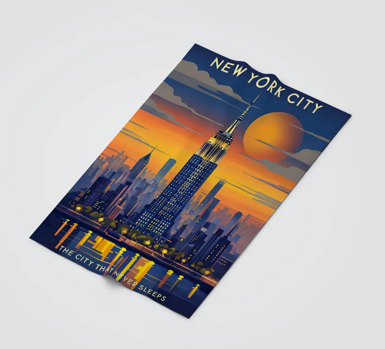 Skyline di New York Art Deco coperta in pile da 🥝 KIWI STORE