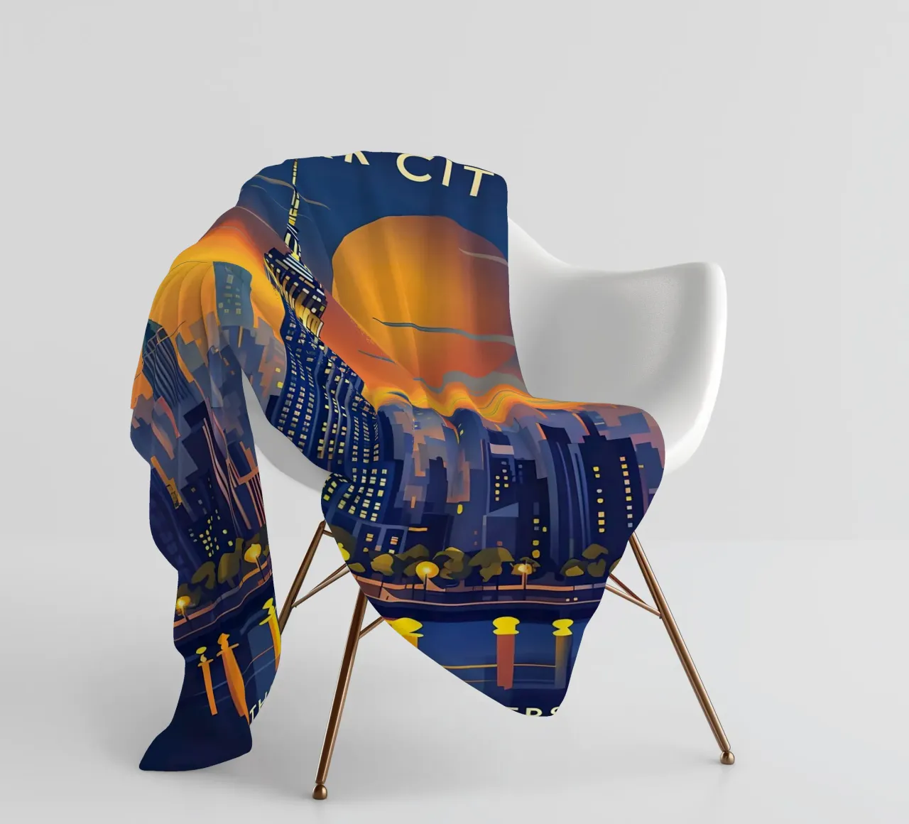 Skyline di New York Art Deco coperta in pile da 🥝 KIWI STORE