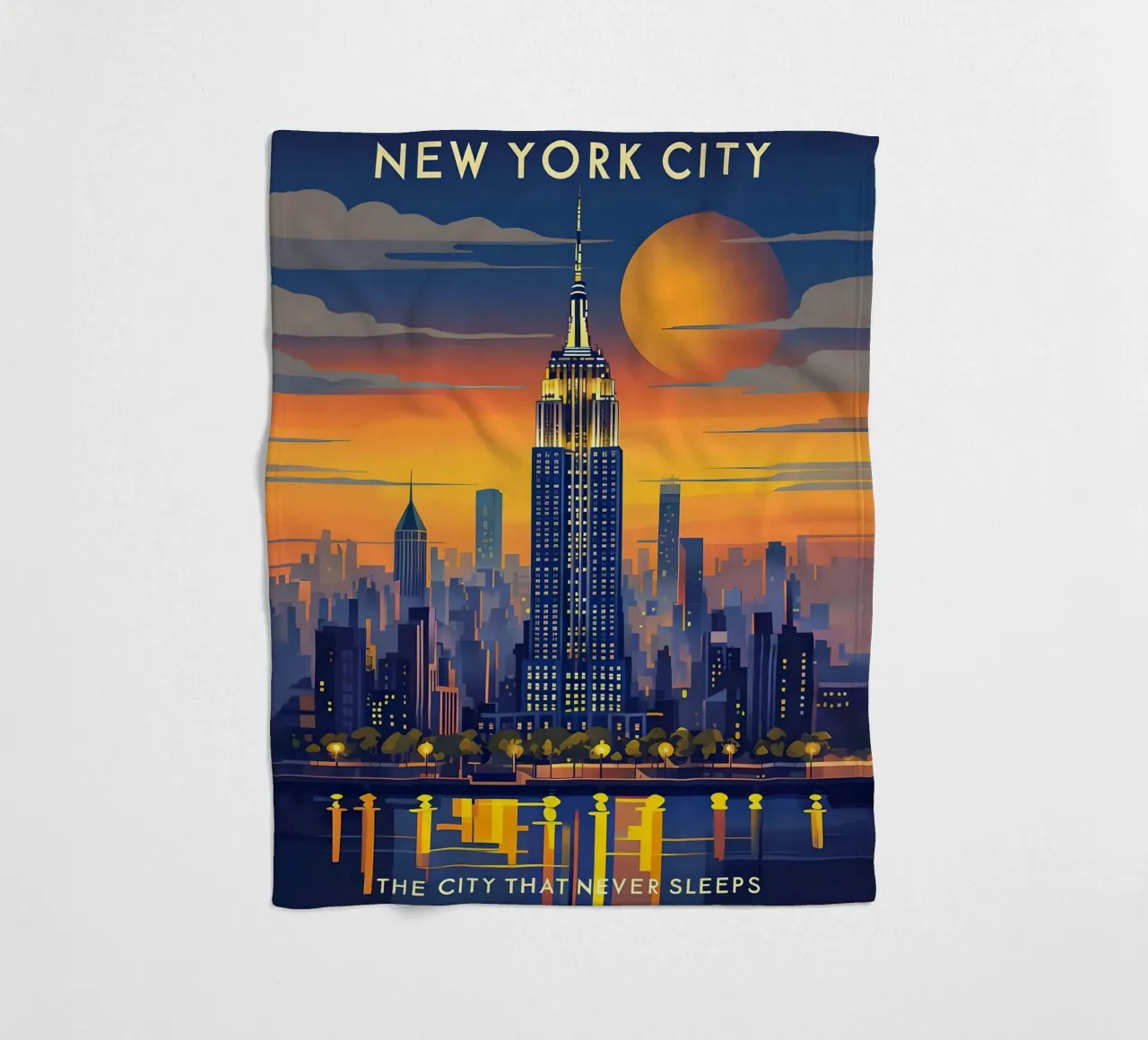 Skyline di New York Art Deco coperta in pile da 🥝 KIWI STORE