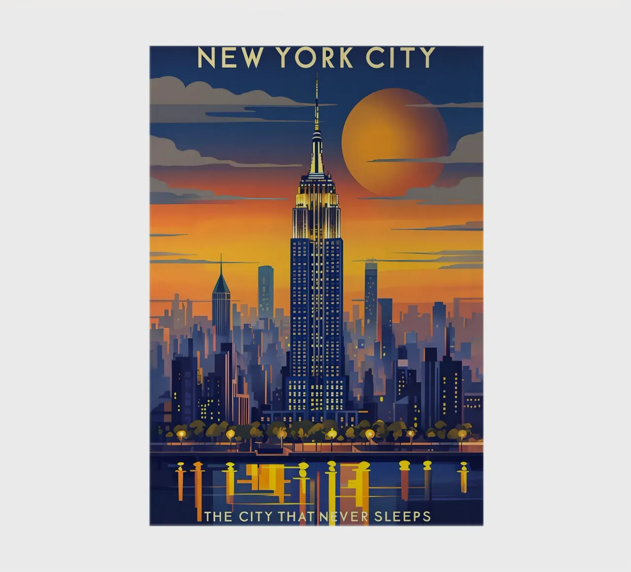 New York City Skyline Art Deco notebook by 🥝 KIWI STORE