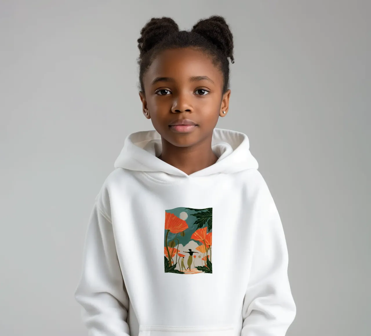 Moonlight in the Poppy Forest felpa bambino con cappuccio da Clara August