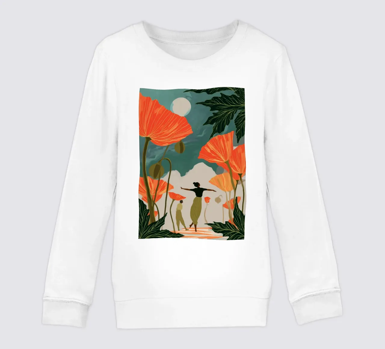 Moonlight in the Poppy Forest felpa bambino da Clara August