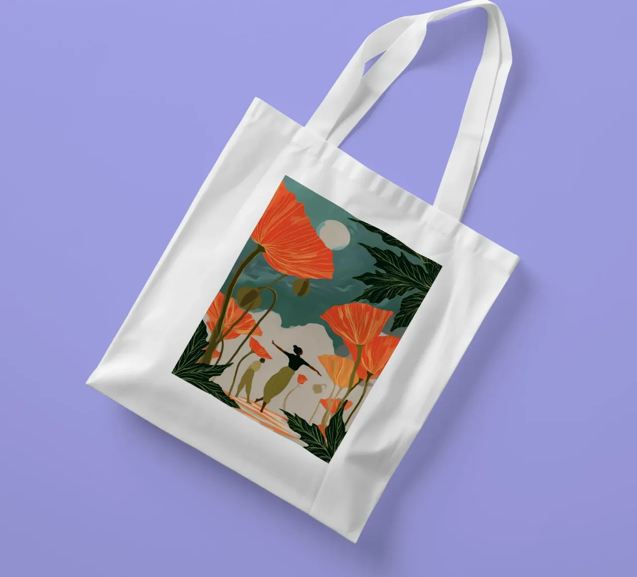 Moonlight in the Poppy Forest borsa in juta da Clara August