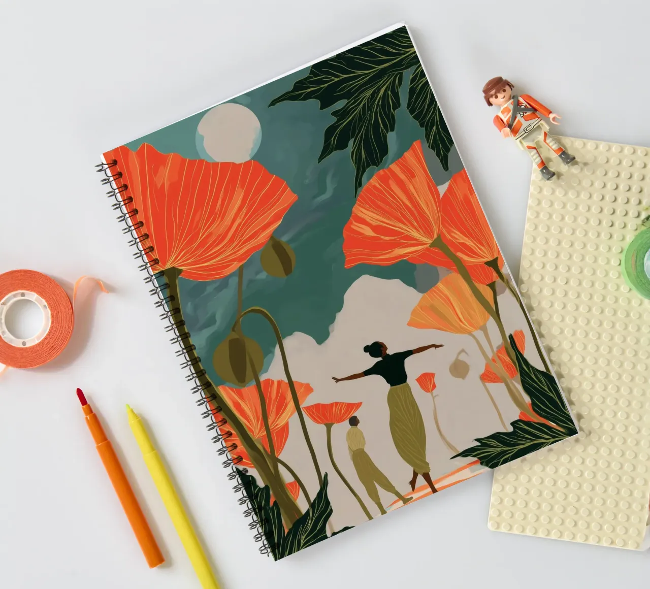 Moonlight in the Poppy Forest spiral notebook by Clara August