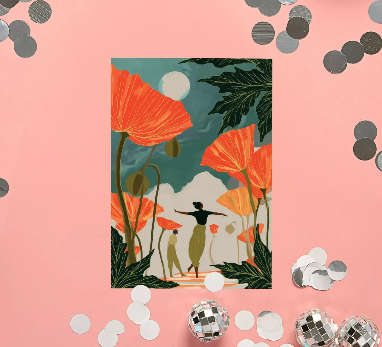 Moonlight in the Poppy Forest adesivo da Clara August