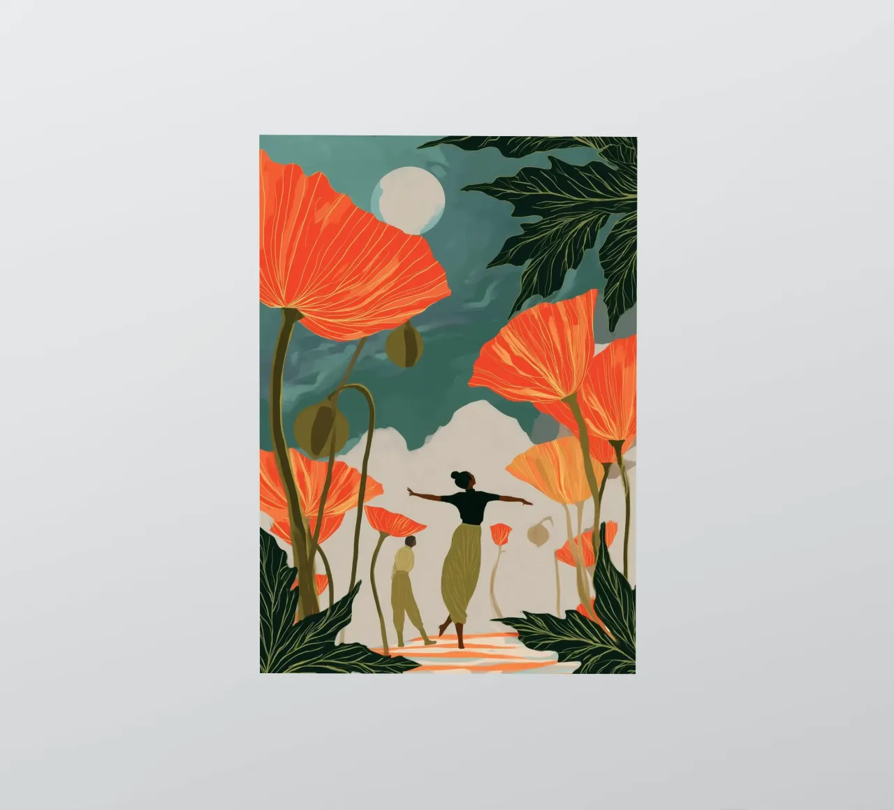 Moonlight in the Poppy Forest adesivo da Clara August