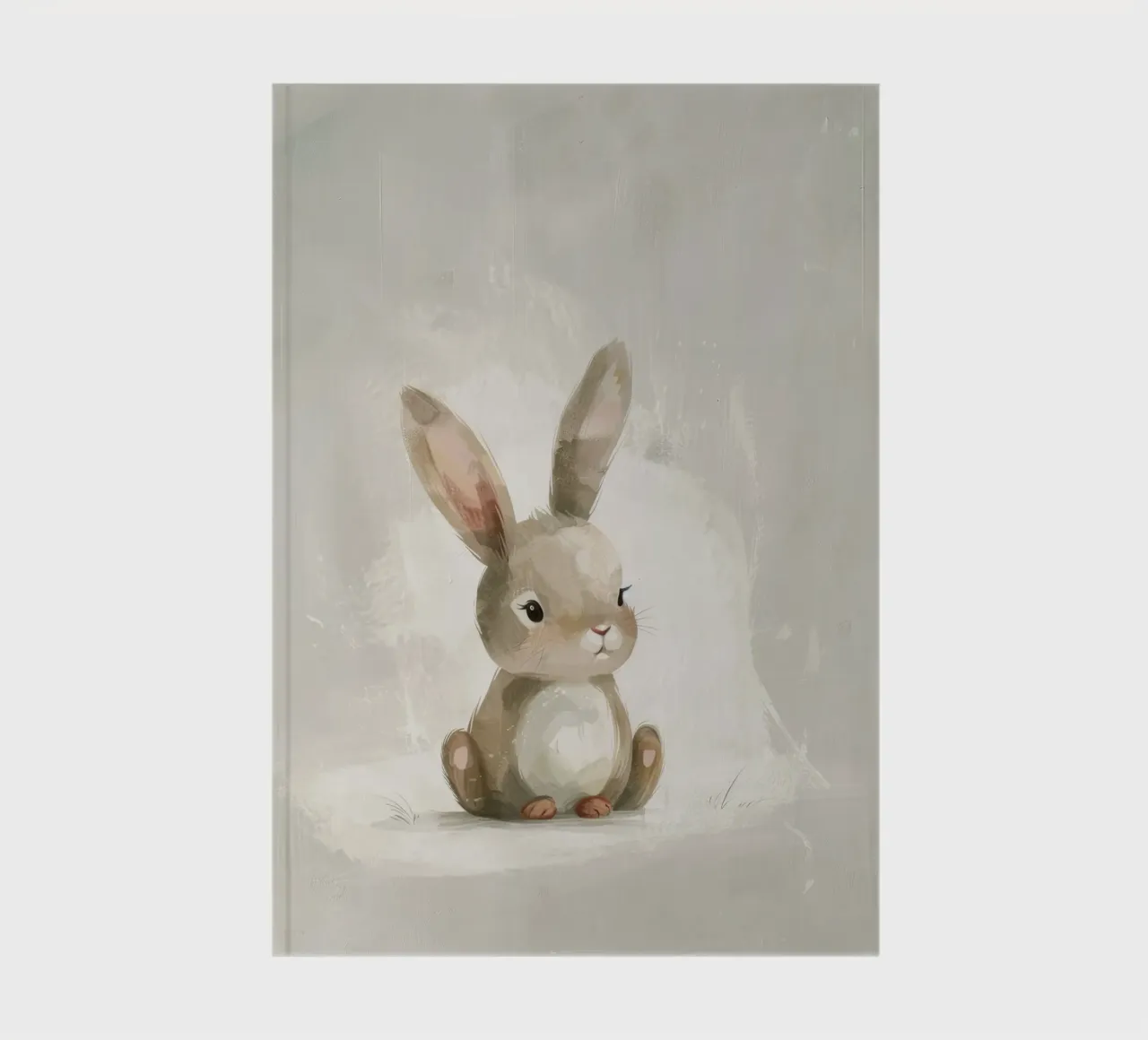 Simpatico coniglietto marrone seduto su uno sfondo morbido diario da DesignDoodle