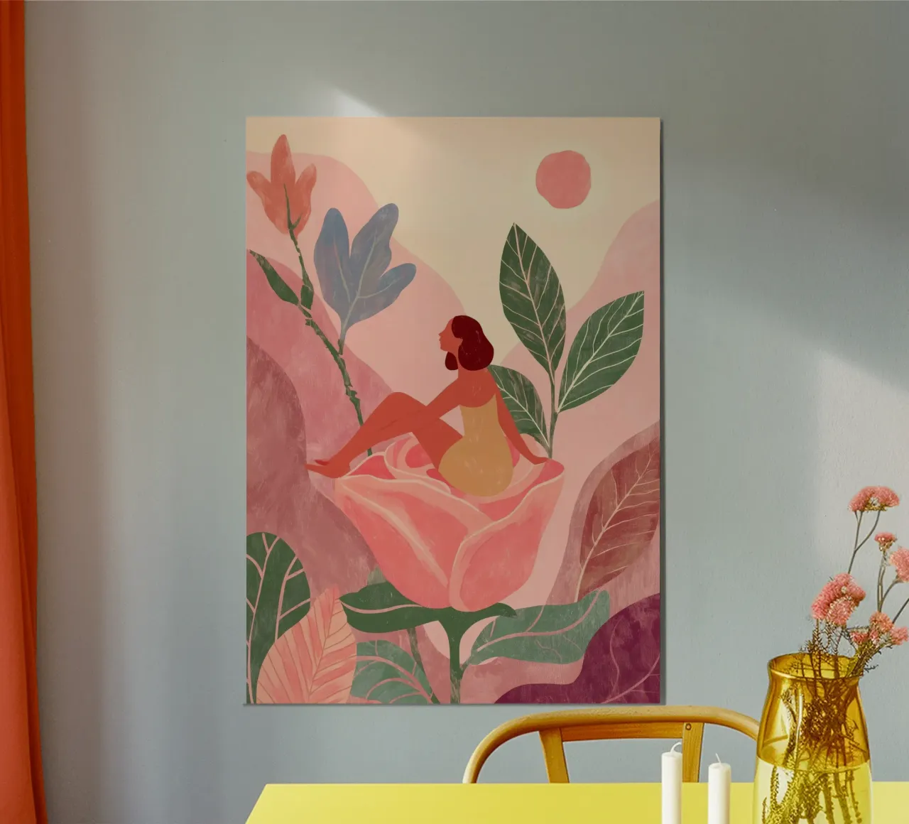 She Grew Herself a Garden poster con telaio in alluminio da Clara August