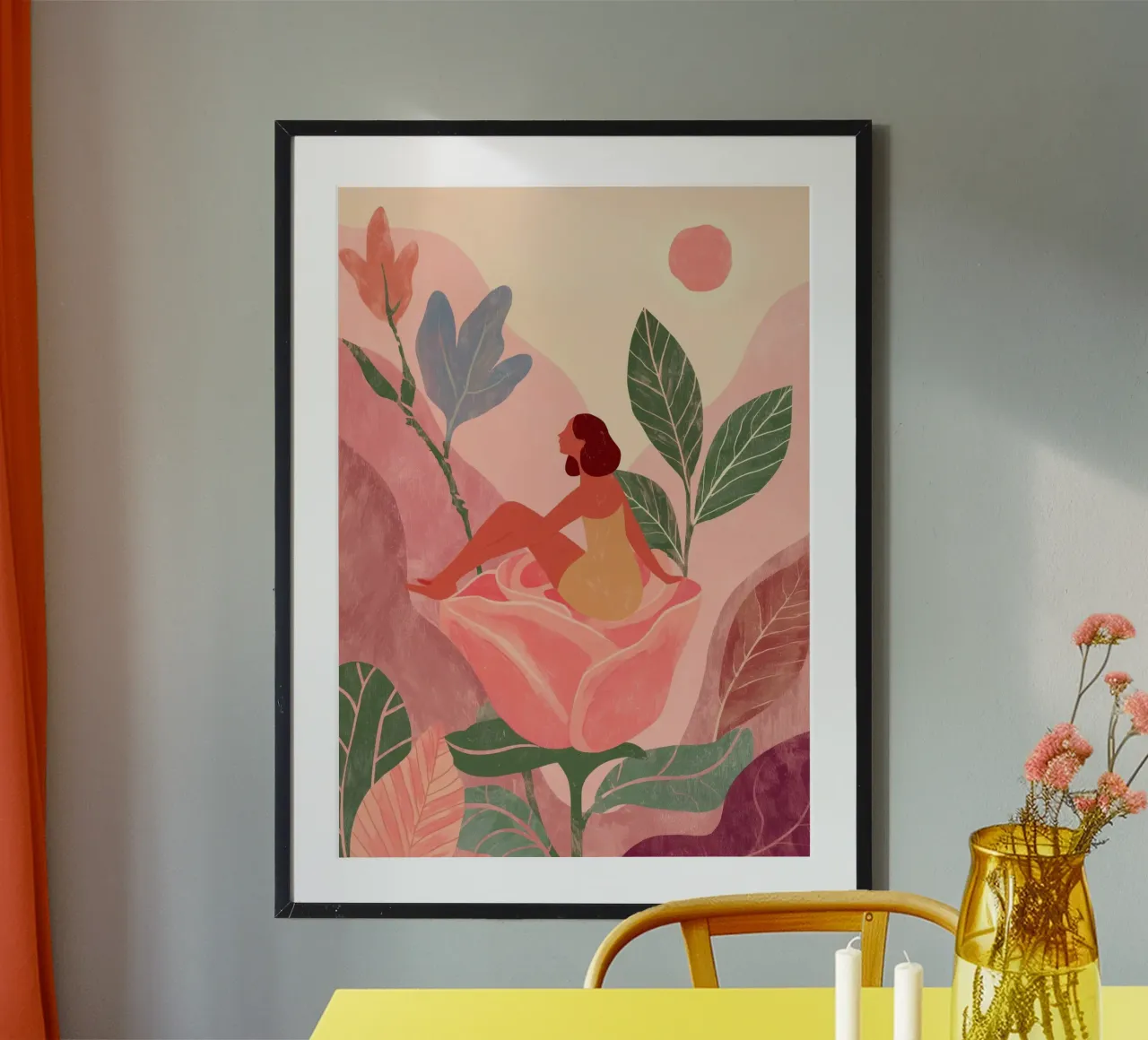 She Grew Herself a Garden poster con telaio in alluminio da Clara August