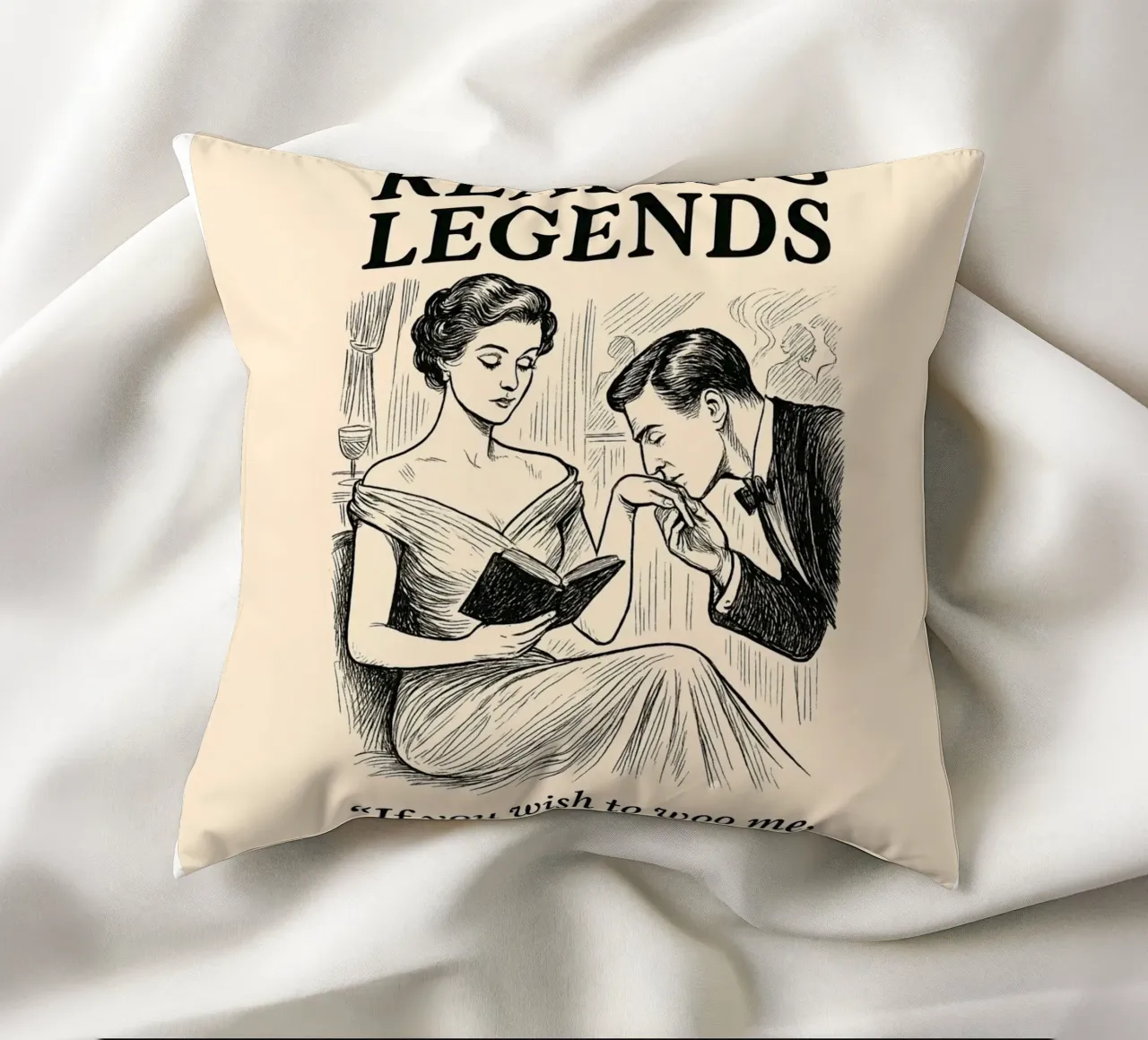 Reading Legends - Victorian style reader appreciation cuscino da Taika Tori Art