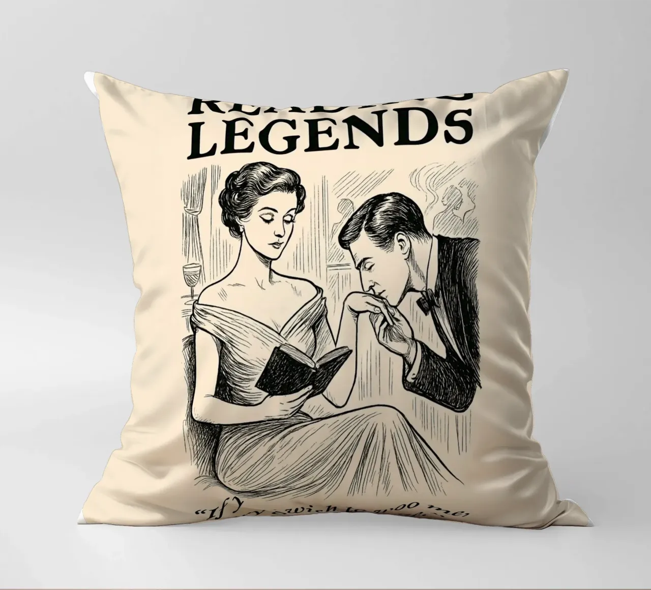 Reading Legends - Victorian style reader appreciation cuscino da Taika Tori Art