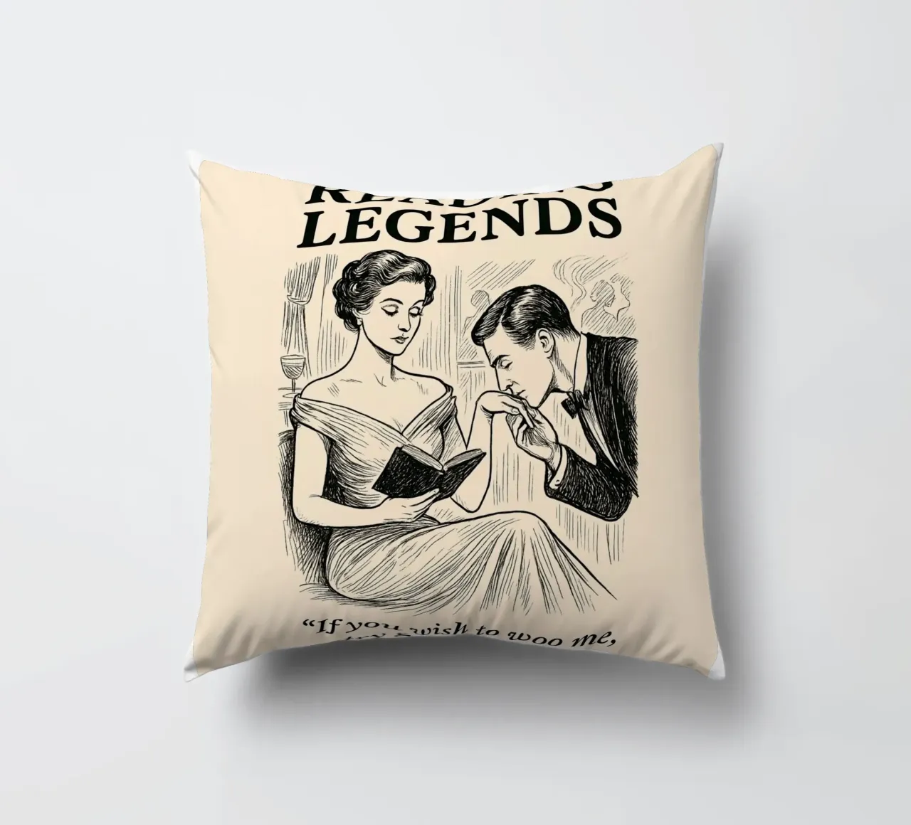 Reading Legends - Victorian style reader appreciation cuscino da Taika Tori Art