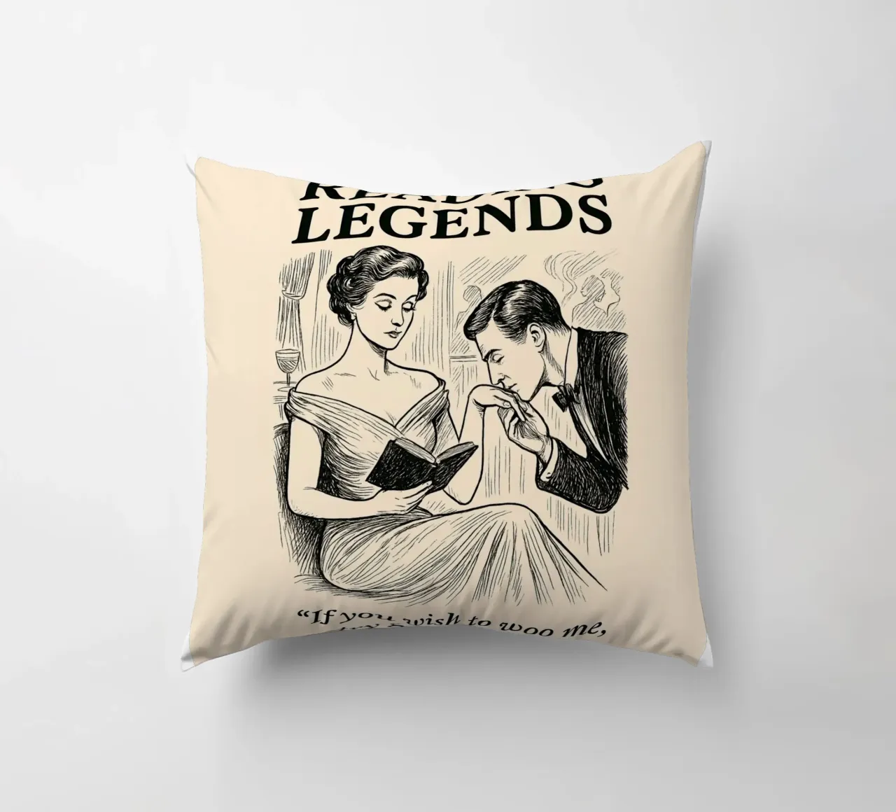 Reading Legends - Victorian style reader appreciation cuscino da Taika Tori Art