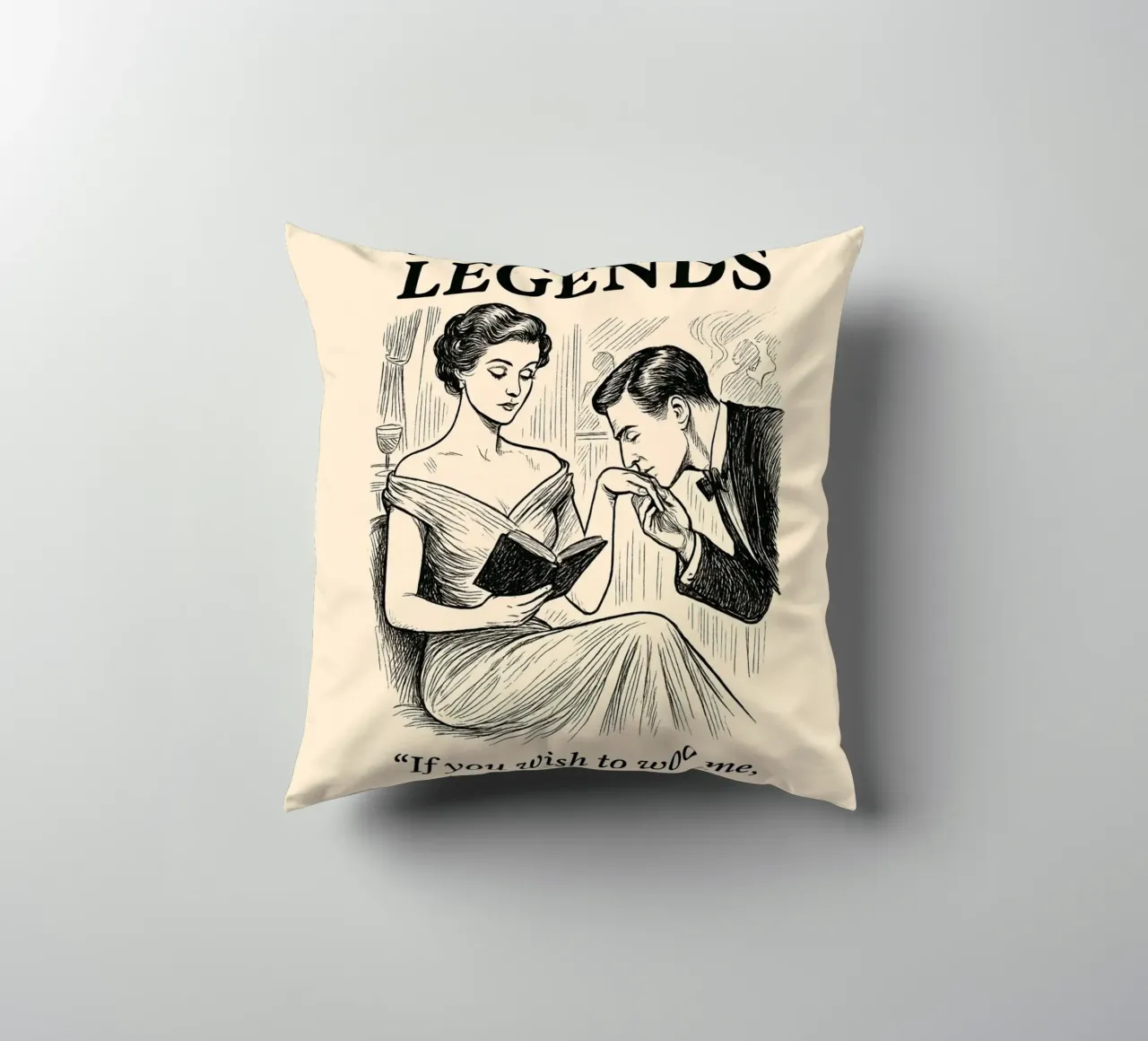 Reading Legends - Victorian style reader appreciation cuscino da Taika Tori Art