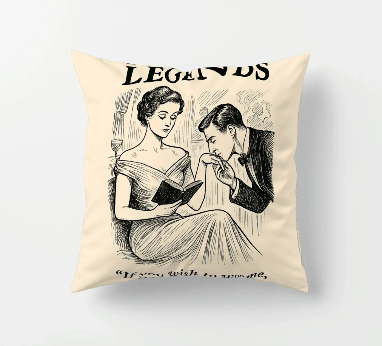 Reading Legends - Victorian style reader appreciation cuscino da Taika Tori Art